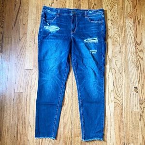 American Eagle Jegging Distressed Raw Hem Sz 18 Regular